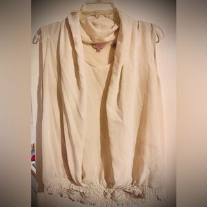 Ted Baker SAMPLE! 100% Silk Sleeveless Smocked Waist Ivory Blouse